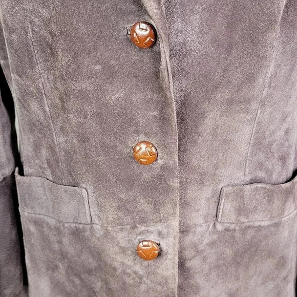 BIANCA NYGARD Brown Leather Suede Jacket Size 6 - Picture 3 of 8